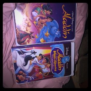 Black Diamond Disney VHS Aladdin and Sequel.